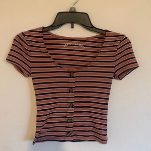 Pink and blue striped aero crop top. S worn once